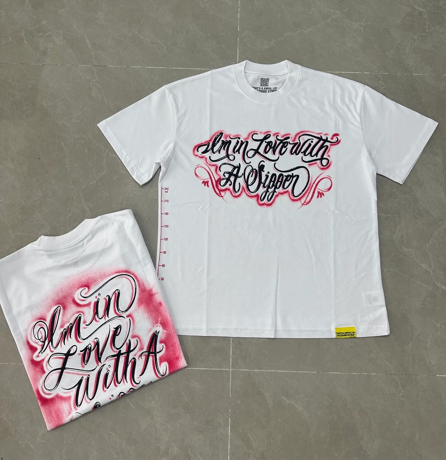 #White | THAT'S A AWFUL LOT OF COUGH SYRUP In Stock Real shot American simple trendy brand loose casual T-shirt Fabric (fabric): 32 counts Weight combed double yarn pure cotton Sizes (size): S-M L X L Color (colour): White
